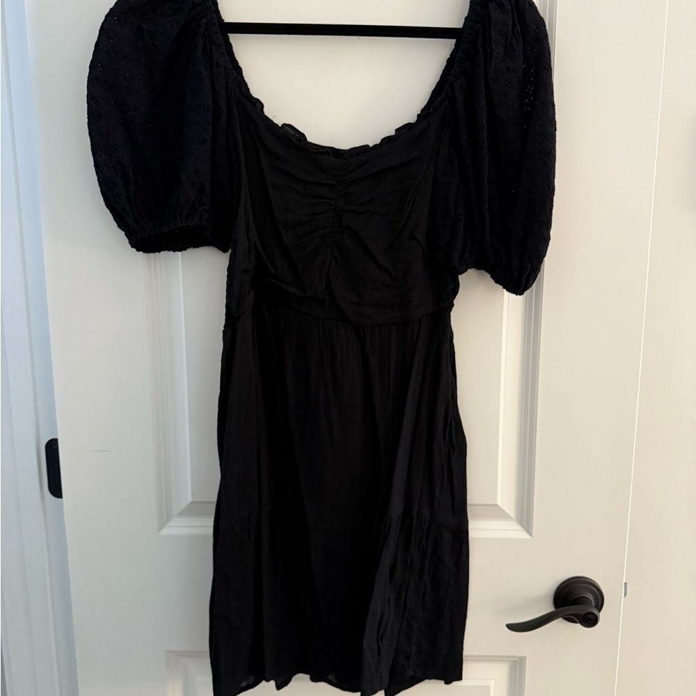 HEARTLOOM Cella Embroidered Eyelet Puff Sleeves Smocked Tiered Mini Dress - Picture 7 of 10